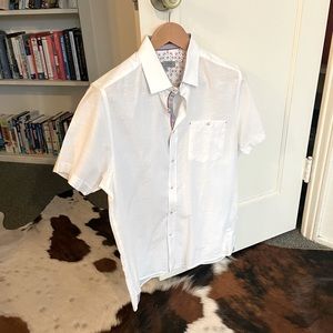 Men’s Ted Baker White Linen Shirt in Medium